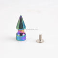 10*24mm Rainbow Leather Clothes Bag Punk Rivet DIY Crafts Metal Spike Rivet Studs
