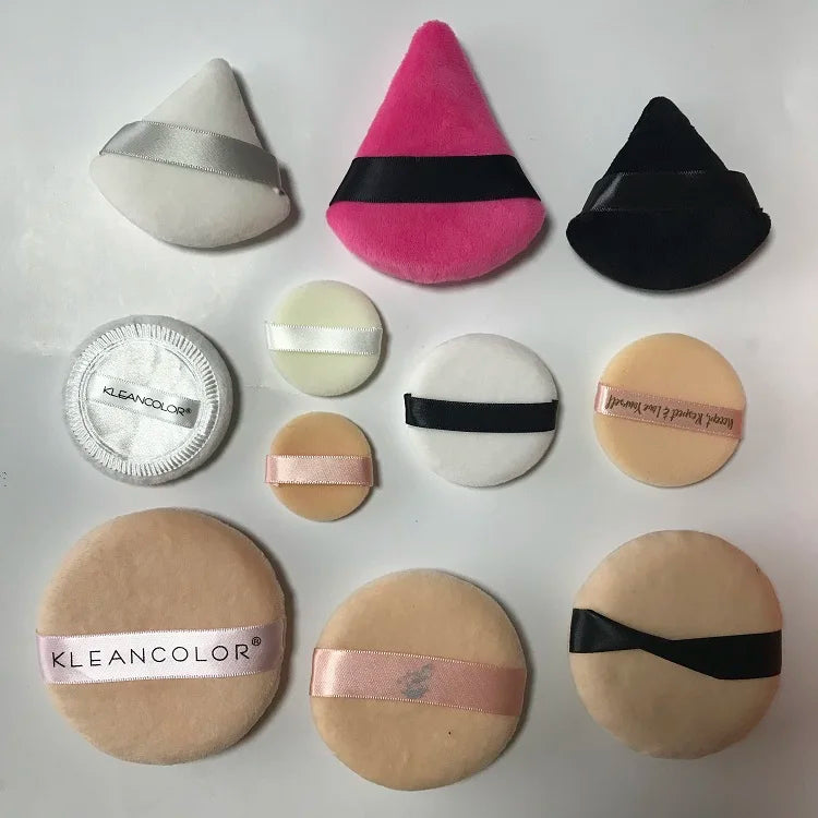 Powder Puff Triangle Cosmetic Makeup Loose Yalina Custom Private Label Logo Supper Soft Wedge Flocking Cotton