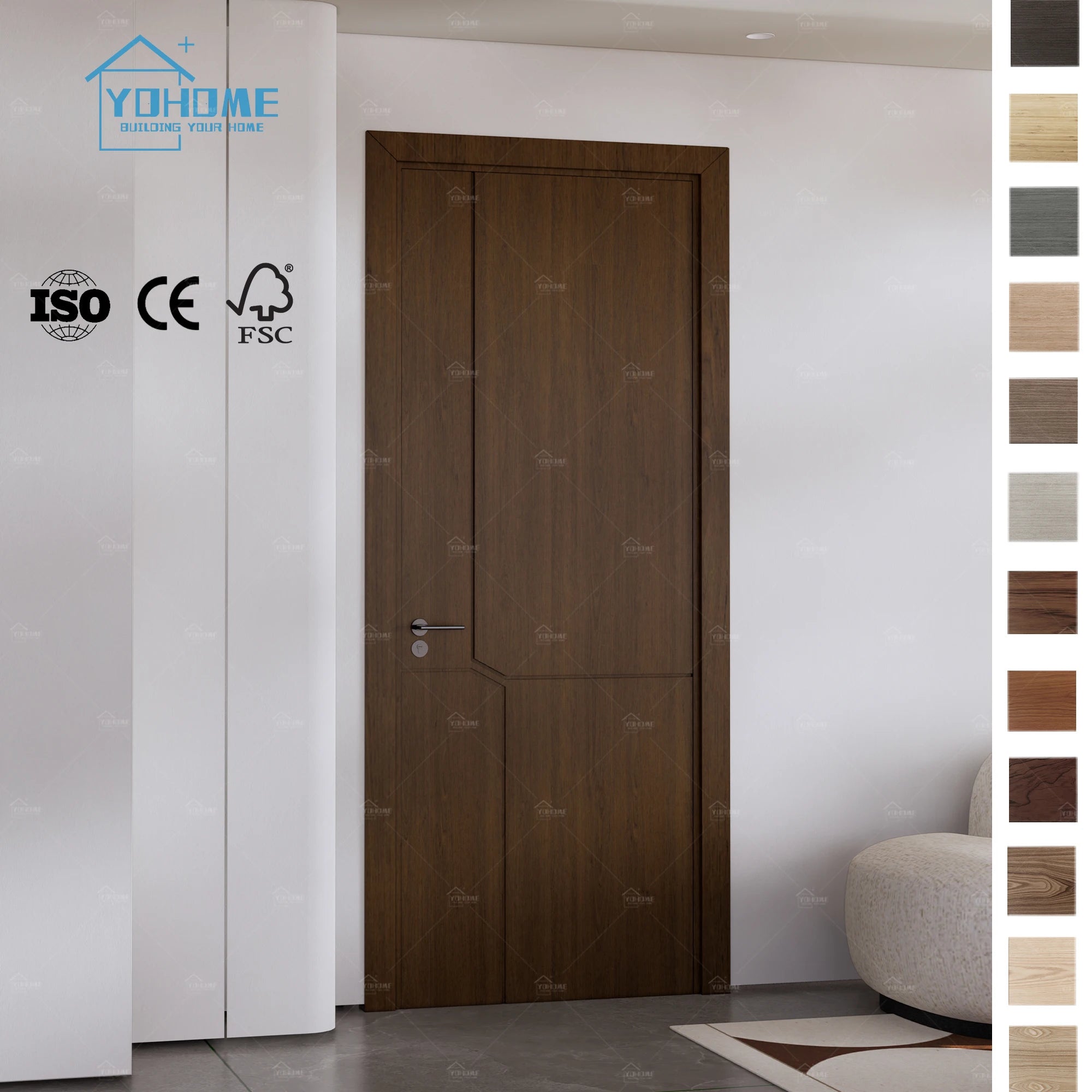 Italian Standard New Arrivals MDF Wooden Door Room MDF HDF Wood Door Room Door Design for House Bedroom