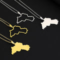 Kurdistan Map Chain Necklace Stainless Steel Silver 18K Gold Plated Enamel Kurdish Kurd National Flag Map Pendant Necklace