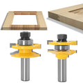 1/2 12mm 1/4 6mm Shank 2pcs Set Woodworking Milling Cutter Furniture Husi Cabinet Door Frame Miter Joint CNC Trimming Router Bit