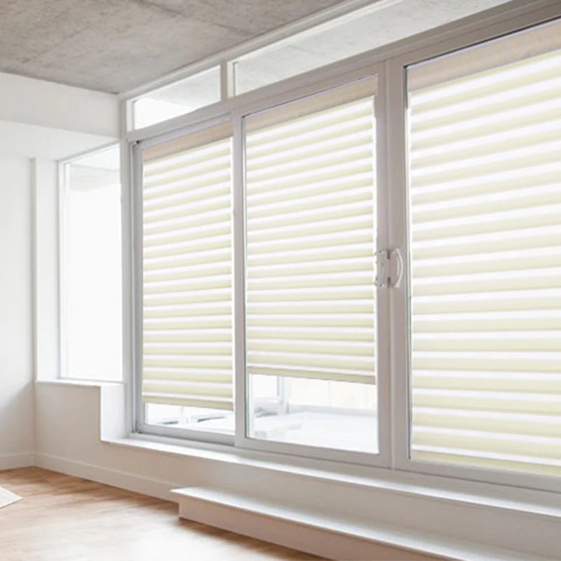 New Design Triple Layer Wholesale 100% Polyester Light Control Office Shades Curtains Blinds Shangri-la Blinds