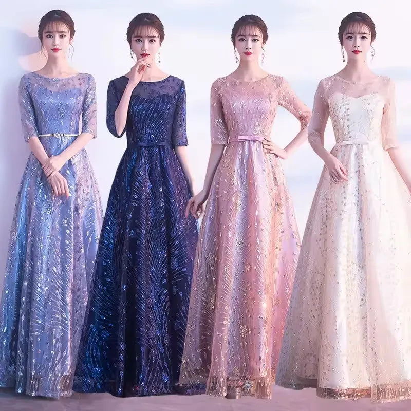 Hot Selling Sequined Women Evening Dresses Vestidos Para La Madre De La Novia Elegant Mother of the Bride Dresses for Wedding MegaBDM