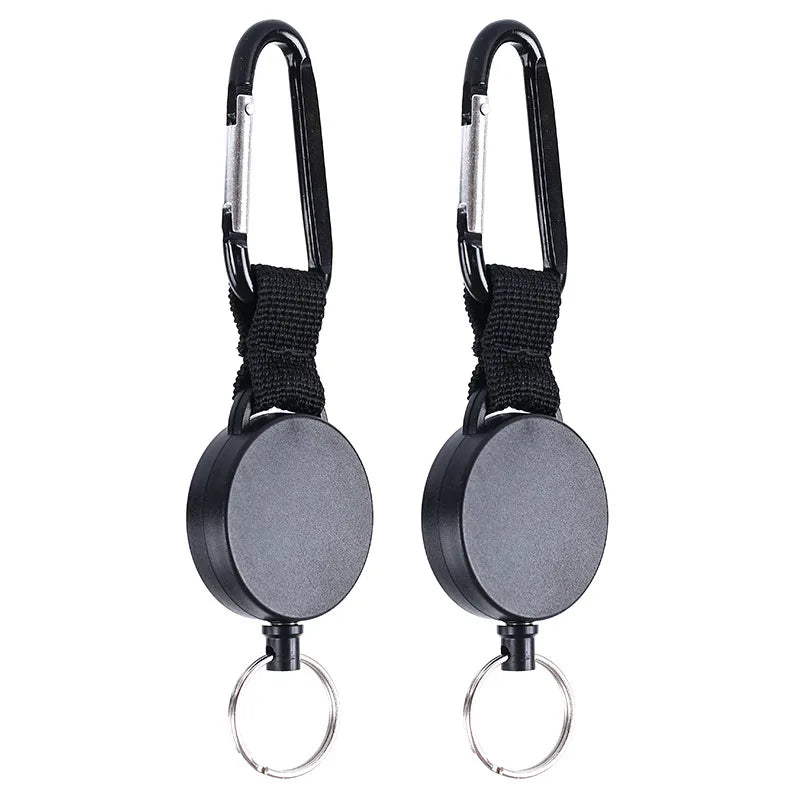 Keychain Pull ID Reel Anti Lost Heavy Duty Carabiner Retractable Yoyo Clip Badge Holder With Key Ring
