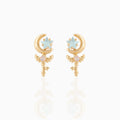 Hot 18k Gold Plated Star Moon Ladies Earrings Micro-inset Zircon Eco-friendly Brass Cute Studs Earrings for Women