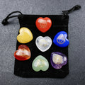 Wholesale New Gemstone Peach Heart Natural Stone Amethyst 7chakra Suit Healing Crystal Decoration Ornaments