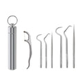 Stainless Steel Toothpick Set Portable Oral Cleaning Tools Tooth Flossing Artifact Outdoor Picnic Camp Reusable Toothpick