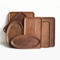 Custom Logo Luxury Modern Natural Rustic Sushi Food Fruit Dessert Coffee Serving Walnut Wood Tray