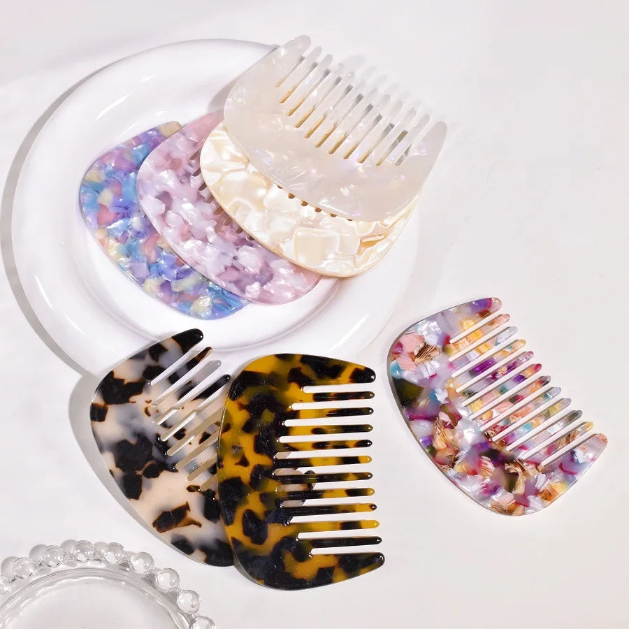 Custom Korean Small Acetate Comb Stylish Small Portable Wide Tooth Comb Anti-Static Custom Combs With Logo
