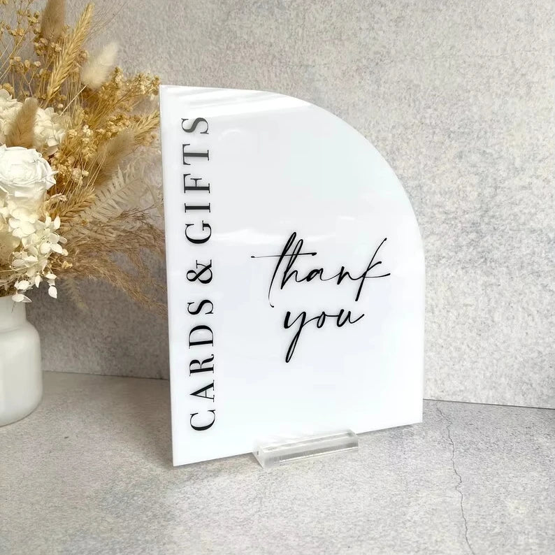 Custom White Half Arch Acrylic Table Number Signs for Wedding bar Menu Holder Card Decor Wedding Table Number Template