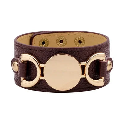 Custom Logo Bracelet Fashion Trend Wide Leather  Bracelet Creative Rose Gold Letter Bracelet Manufacturers Wholesale
