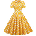 Women Vintage Dress 1950s 60s Retro Short Sleeve Polka Dot Dress Floral Cotton Women Ladies Swing Rockabilly Dresses Vestidos