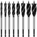 HSS Steel Auger Drill Bits 4 Flute Chip Ejection with Hex Shank 10-38mm Diameter Fast Wood Boring for Timber Framing Joinery