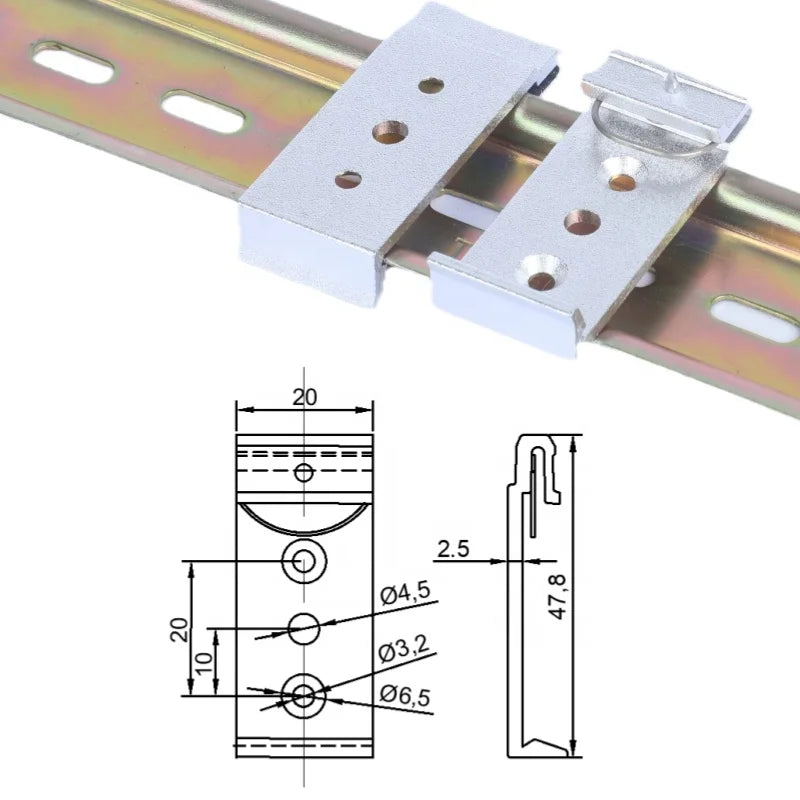 Aluminum Din Rail Quick Clipguide Buckle Radiator Mounting Bracket Clip Anodized Surface for General Industrial Use-Metric