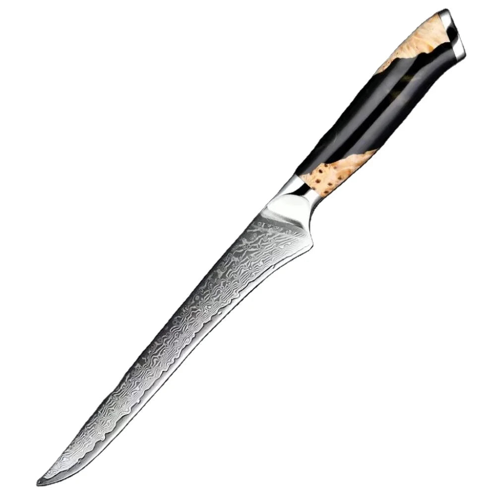 Best Damascus Japanese VG10 Steel 67-Layer Edge Retention 6 Inch Boning Fillet Knife Razor Sharp Chef Utility Knife Kitchen