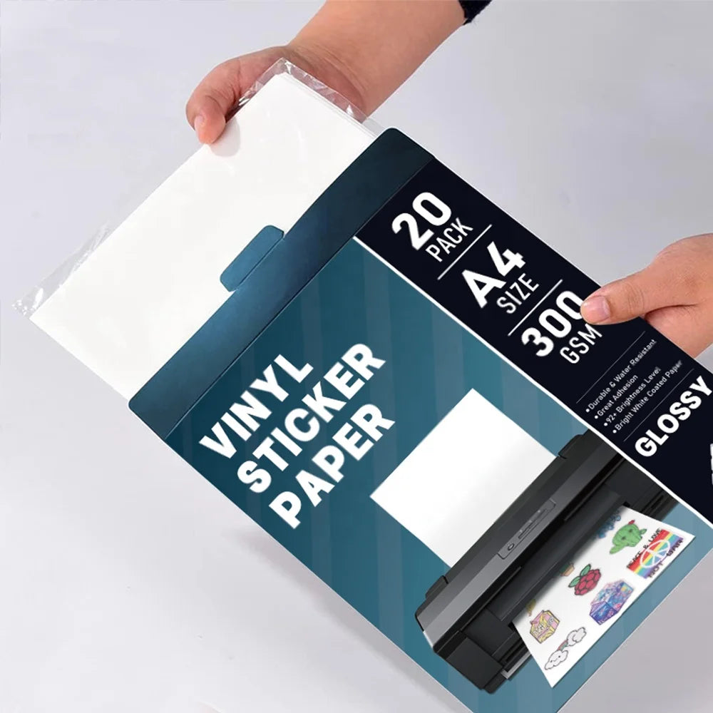 Hot Selling Printable Custom Print Backing Holographic Die Cut Printed Journal Sheet Sticker Paper Inkjet Vinyl Frosty Clear