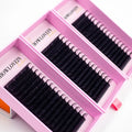 Private Label Dark Matte Volume Lashes Trays Custom Logo Wholesale Individual Eyelash Silk Eyelash Extensions