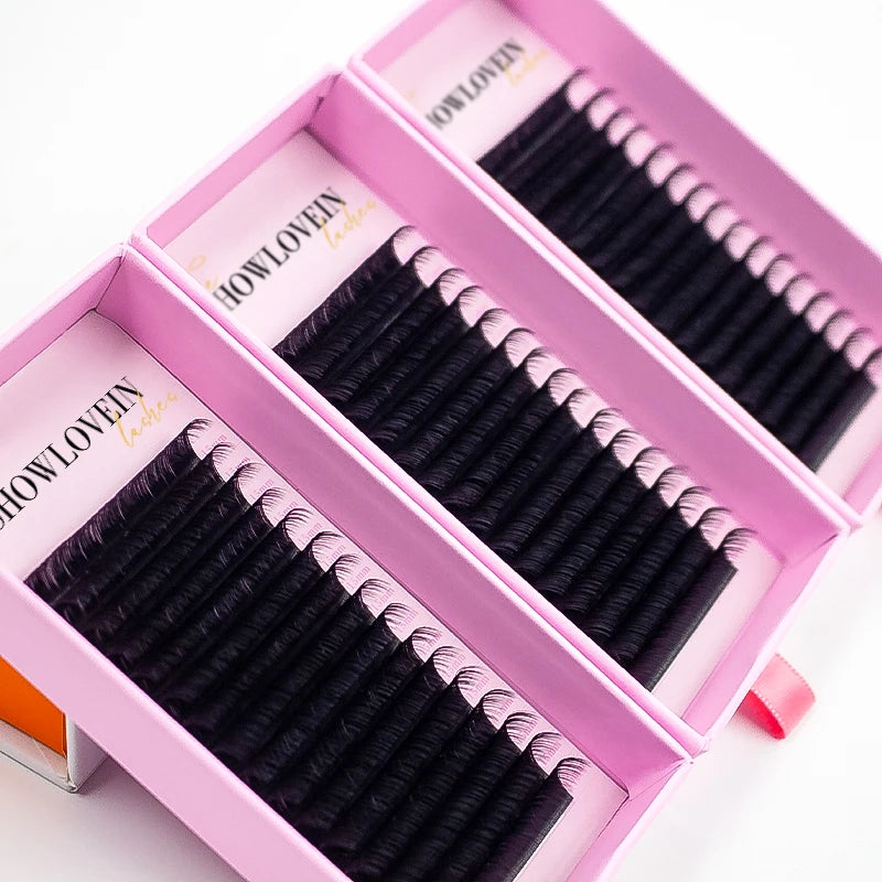 Private Label Dark Matte Volume Lashes Trays Custom Logo Wholesale Individual Eyelash Silk Eyelash Extensions