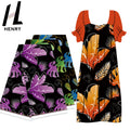 Shaoxing Affordable Polyester Plants and Leaves Print Design Pacific Islander Style Mumu Dress Fabrics by the Yard