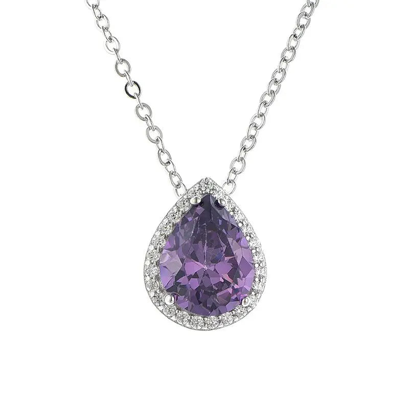 Wholesale 925 Sterling Silver Water Droplet Pendant Rose Gold Necklace Zircon 2024 Jewelry Trends Parties Weddings Women's Charm