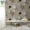 YKF-WJ Custom Modern Green Leaves Flowers Wallpaper Nature-inspired Grass Black Leopard Mural Fabric Waterproof Design Free