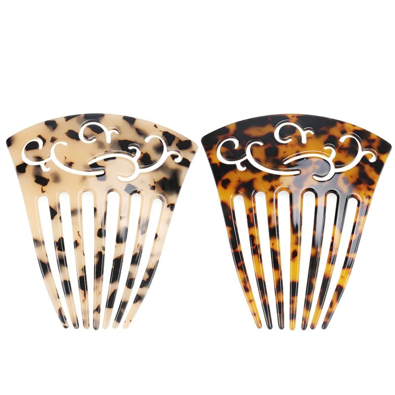 Turtle Color Teeth Hair Comb Professional Acetate Hair Accessories Big Size Inserting Comb for Thick Hair