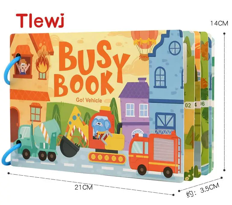 Quiet Book Early Learning Activity Puzzle Paste Matching Game Toys Children's Educational Magic Tape Wooden Busy Book Toys