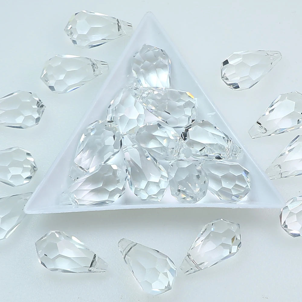 Wholesale Drop Shaped Stone Transparent Crystal Faceted Cut Beads for Jewelry Accessory