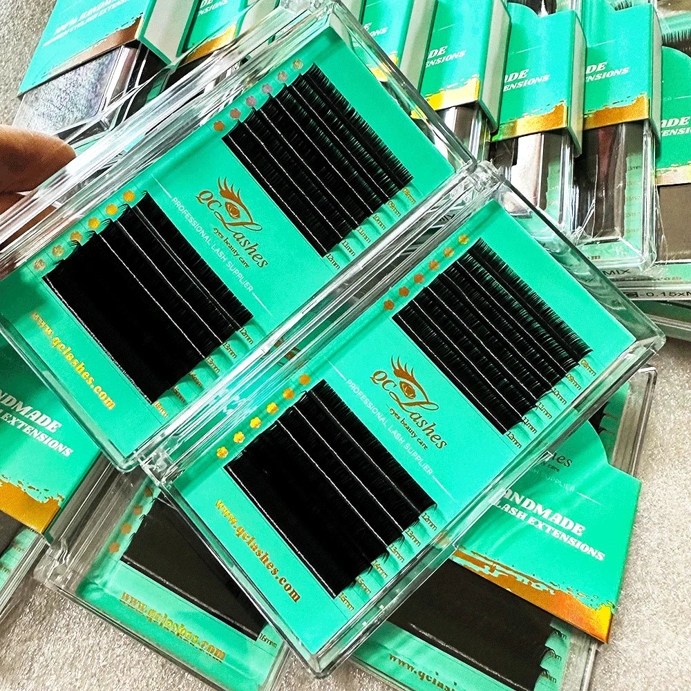 Wholesale 0.03 0.05 0.07 Soft Matte Black Cashmere Lash Extension Supplies Volume Trays Korean Easy Fan Mink Eyelash Extensions