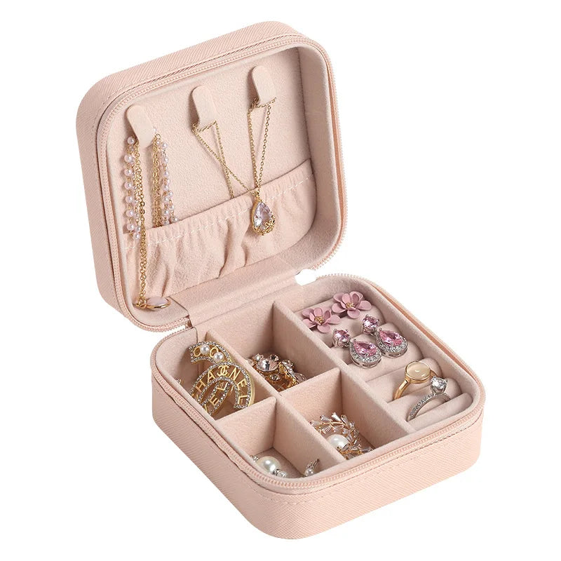 Cheap Hot Selling PU Leather Travel Jewelry Organizer Box Portable Travel Jewelry Organizer Cases for Rings Earrings Necklace