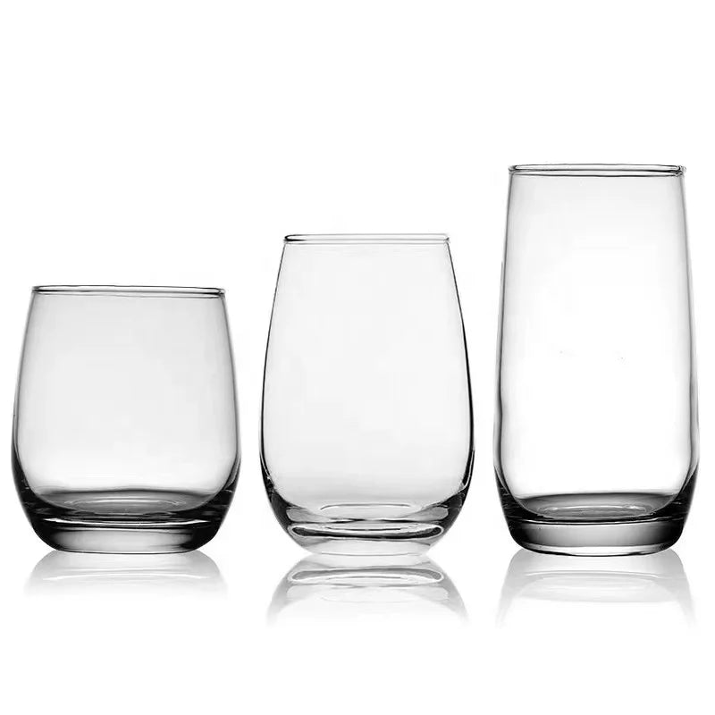 Wholesale Simple Transparent Crystal Glass Water Cup Breakfast Milk Coffee Cup Cocktail Glasses-Custom Logo for Juice Glassware