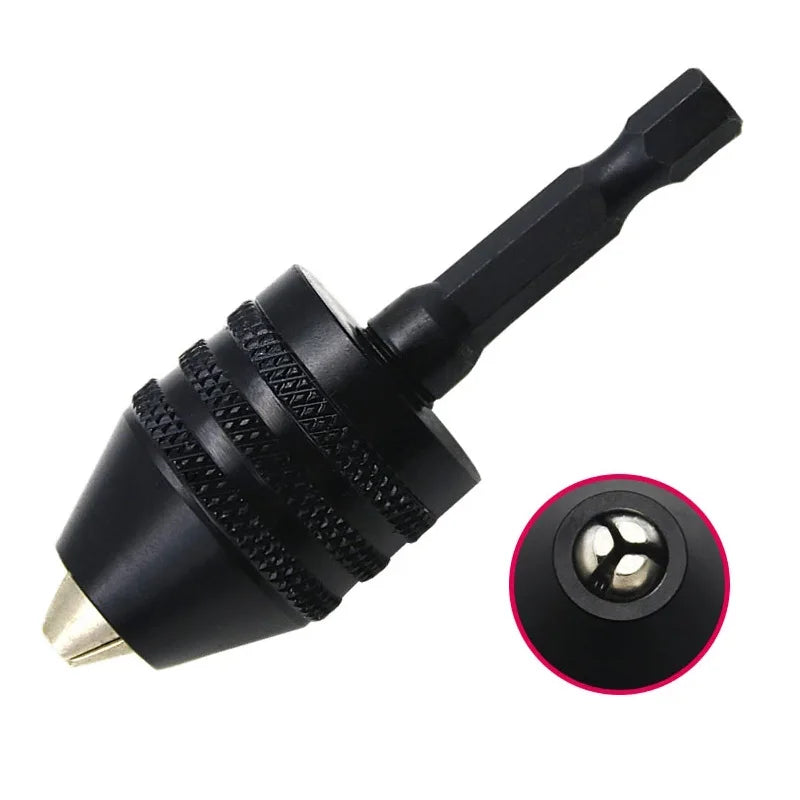 0.3-6.5mm Mini Keyless Drill Chuck 6.35mm 1/4" Hex Shank Quick Change Adapter Converter Electric Drill Bits Collet Fixture Tools