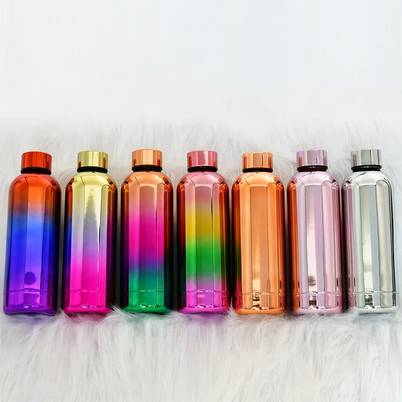 FX Water Bottle 500ml Double Wall Thermo Mug Luxury Drinking Bottle With Plating Color Gift for Valentine's Day