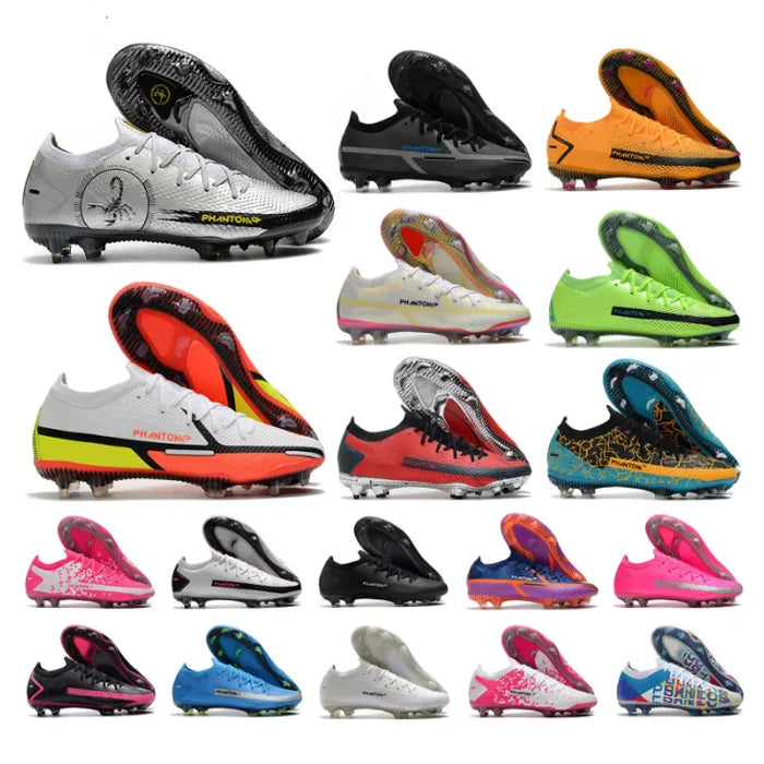 Men Soccer Shoes Low Ankle High Quality Phantom GT Dynamic Fit CR7 FG Mens Chuteira Campo Football Sports Women Sneakers