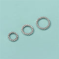 Latest Design 925 Sterling Antique Silver Round Closed Ring Twisted Wire Beads in Jewelry Findings