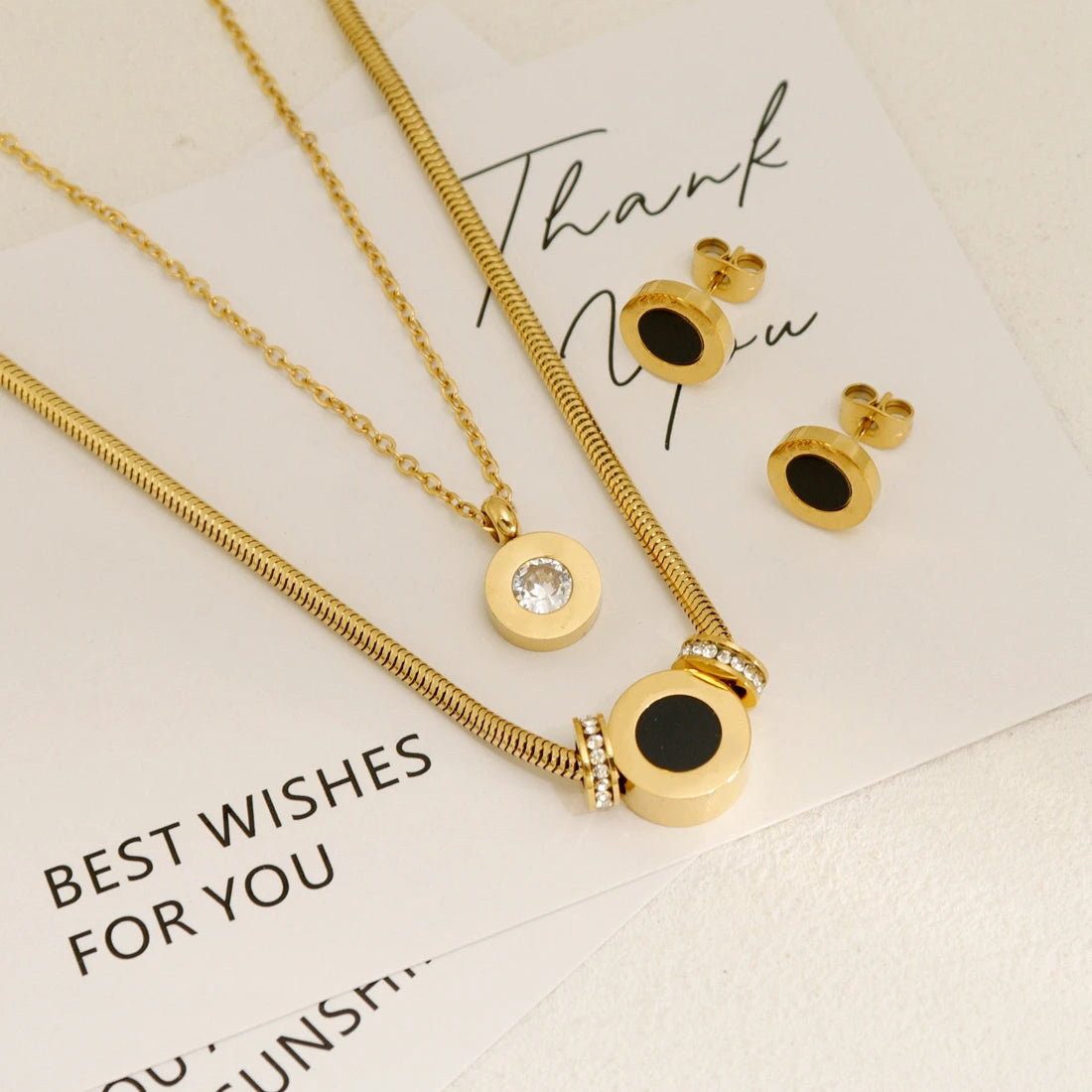 18K Gold Plated Cute Mexico Gemstone Chain Bracelet Stainless Steel Earrings Brazilian Wholesale Jewelry Sets