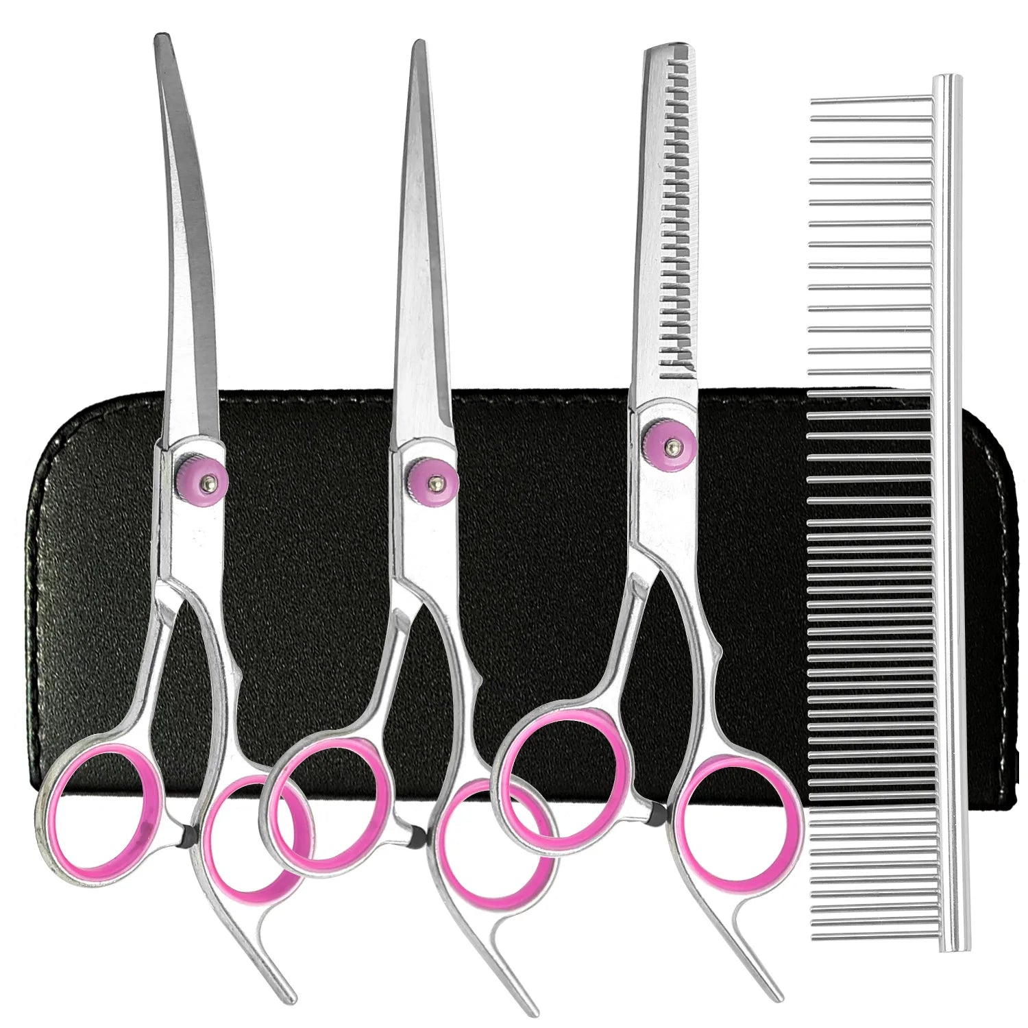 Direct Cross-Border Wholesale Customized Size Stainless Steel Pet Grooming Scissors ABS Ceramic Dog/Cat Hair Trimming Thinning