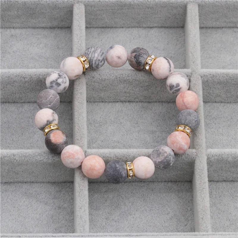 Fashion Strand  Beaded Charm  Bracelet Healing Crystals Stone Bracelets Stress Anxiety Relief Items Gifts for Women