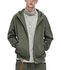 Men's Winter Windproof Waterproof Quick Dry Full Zip Hoodie with Custom Logo Congaroo Pocket Drop Shoulder Design