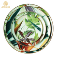 Fine Bone China Charger Plate Ceramic Dinner Set Gold Rim Green Leaf Dinnerware for Party Event