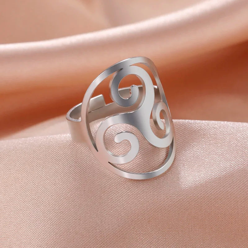 Stainless Steel Celtic Knot Gold Plated Ring Viking Celtic Knot Amulet Charm Jewelry Antique Celtic Knot Women Men Jewelry
