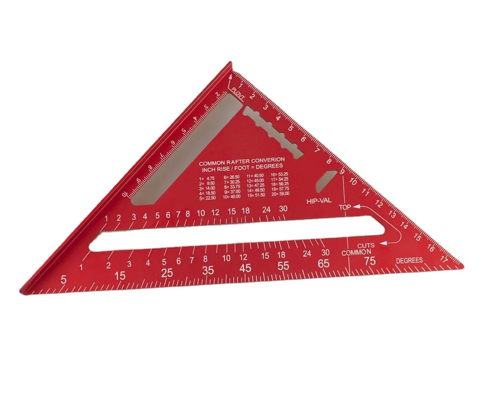 185mm Aluminum Rafter Square Speed Square Professional Grade Ideal for All Building and Remodeling Projects(Metric)