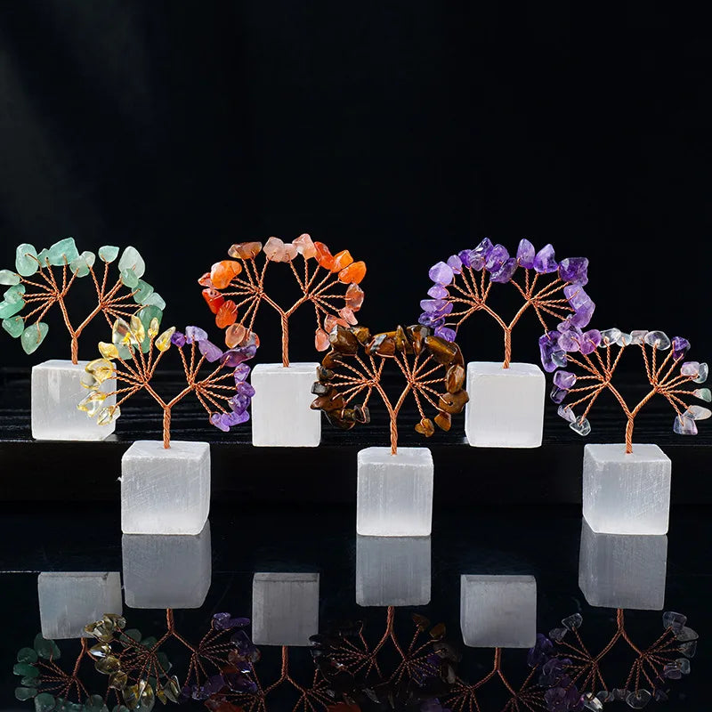 Wholesale New Crystal Natural Stone Gravel Amethyst Tree of Life Craftwork Ornament Decoration Pachira Macrocarpa