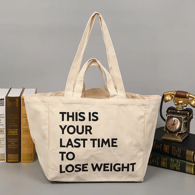 Large Capacity Oversized Xl Letter Graphic Canvas Bag Tote Everything
