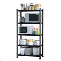 Adjustable Kitchen Organizer Rack Shelves Hooks Kitchen Living Room Bathroom Double Tier 4-Wheel Lacquer Metal Storage Rack