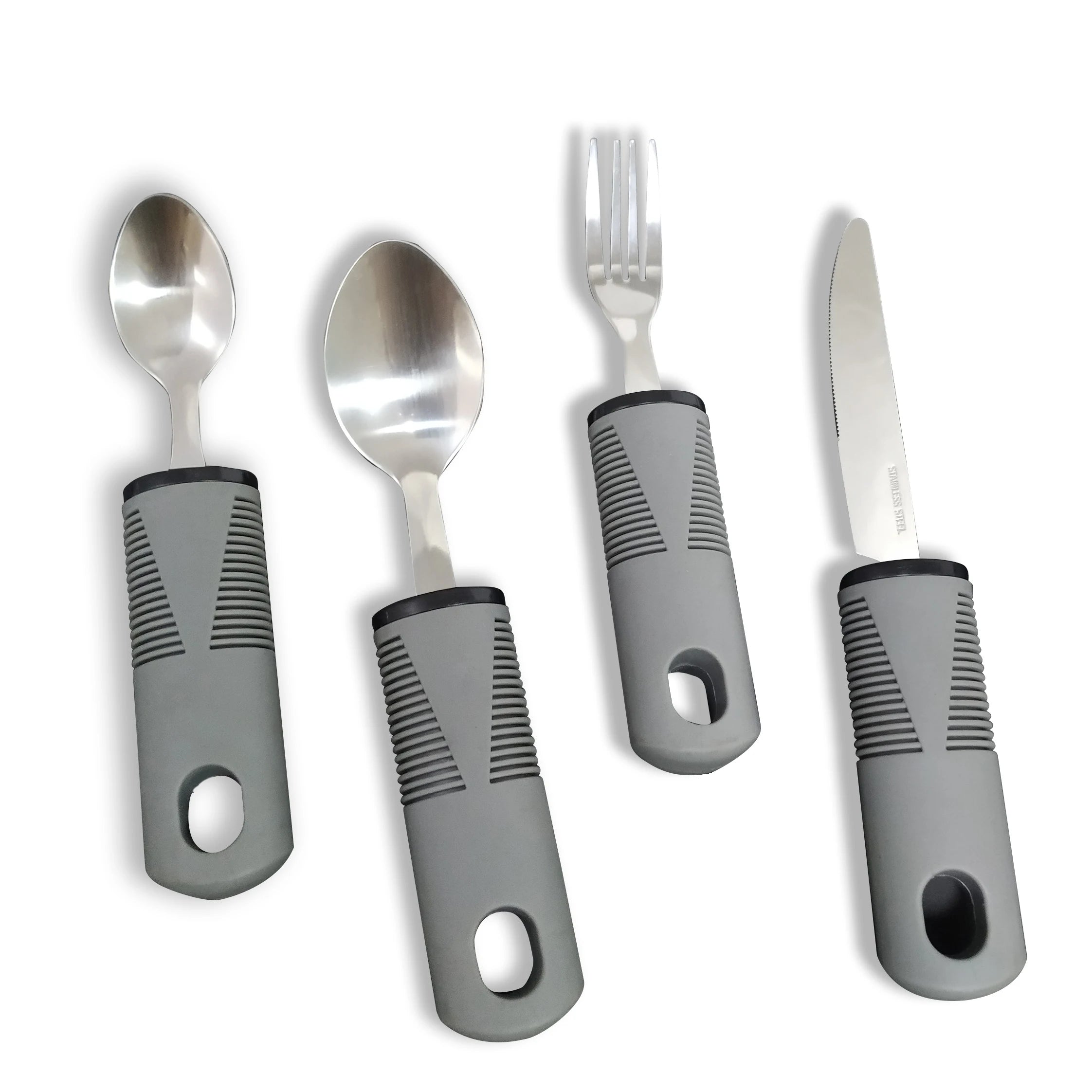 Four-Piece Adaptive Tableware Set for Elderly Arthritis Aid Hand Grip Disable Fork Spoon Parkinson's Disease Dinnerware Sets