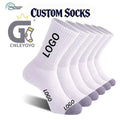 OEM Wholesale Unisex Athletic Cotton Crew Socks Custom Logo Embroidery Sporty Design Sweat Wicking for Autumn Season