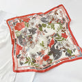 GLS024 Custom Logo Printed 70*70cm Square Silk Scarf with Geometric Polka Dot Plaid Striped Patterns