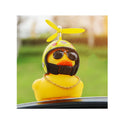 Car Duck With Helmet Broken Wind Pendant Small Yellow Duck Gift for Office Decor Helmet Duck Bike Helmet Riding Cycling Ornament