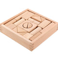 Kids Natural Color 20pc Solid Beech Wood Building Construction Blocks Set Educational Game Model Toy 1:12 Scale Modern Buildings